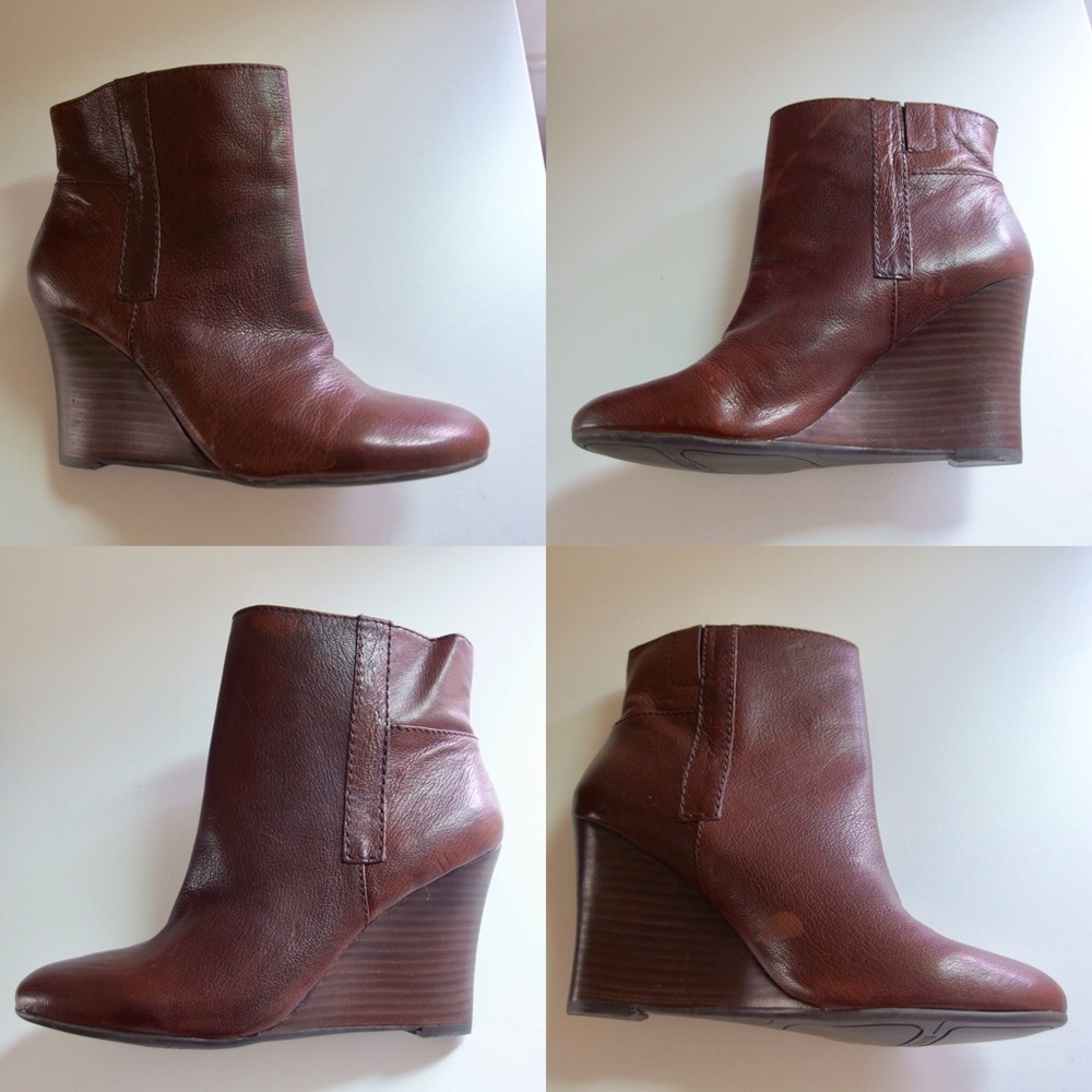 Nine West Brown Leather Booties - Picture 2 of 8